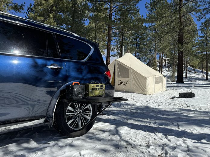 tailgater tire table with integy flex tactical in snow