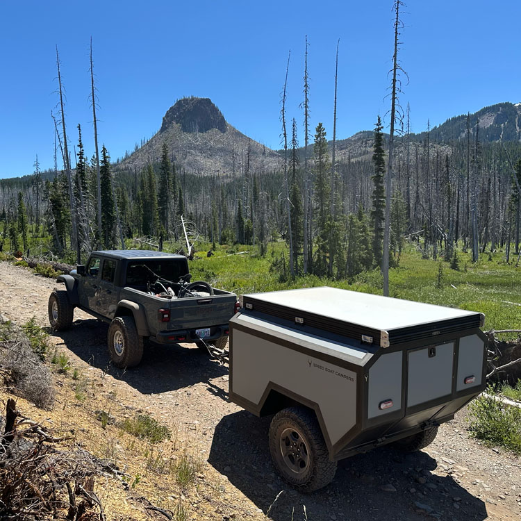 speed goat campers on the trail