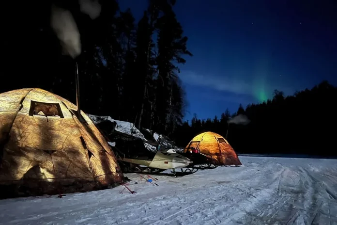 bereg up-5 with snowmobiles