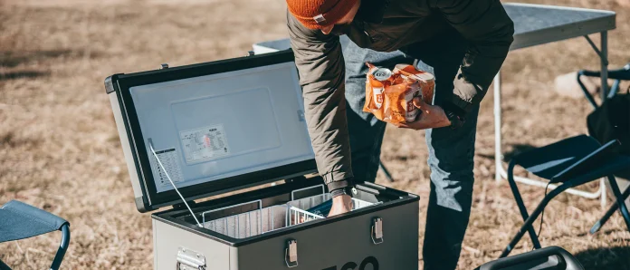 iceco fridge vl45 at camp