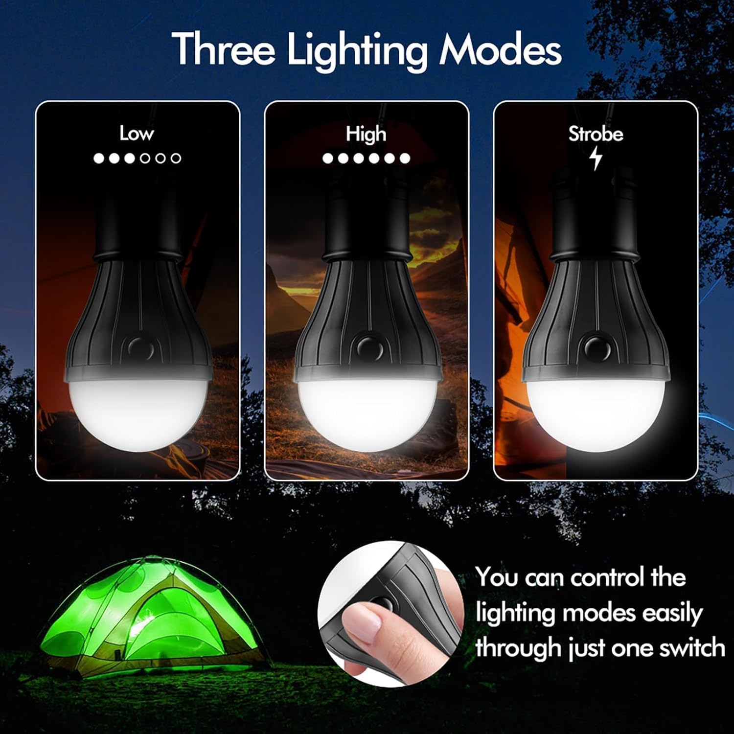 fly2sky portable led tent lamp 2