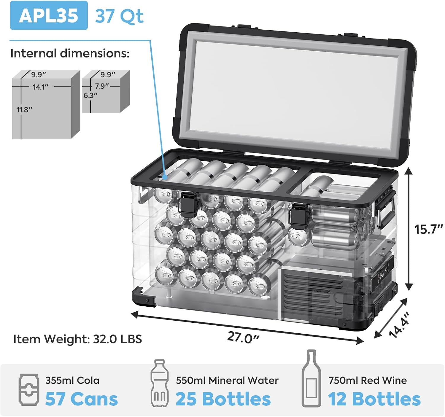 iceco apl35 black capacity