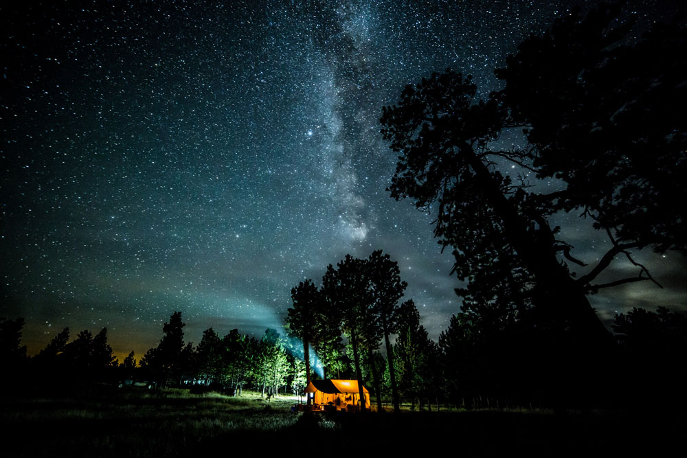 montana canvas Premium 12 oz. Canvas Wall Tent under stars