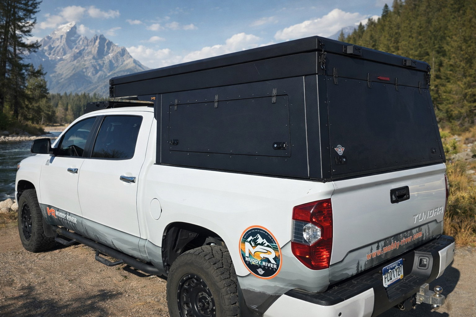 muddy river eddy on white tundra