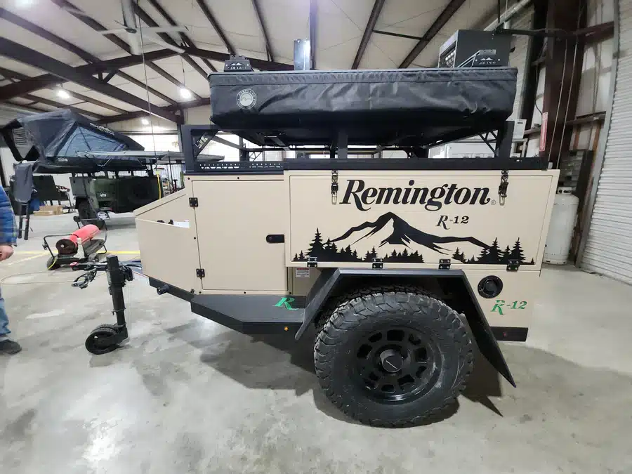 beige sno trailers r-12 driver side