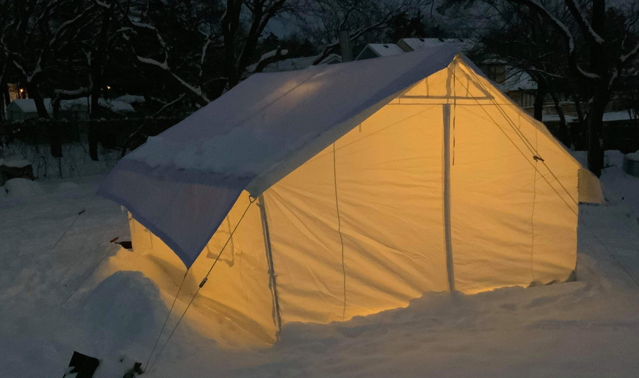 elk mountain wall tent in winter