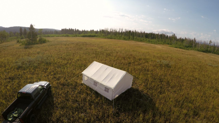 Elk mountain wall tent in summer