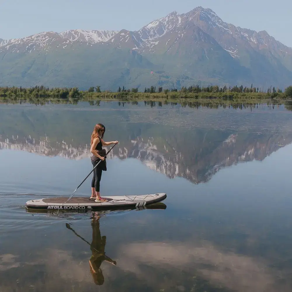 atoll grey 11 ft paddle board on lake