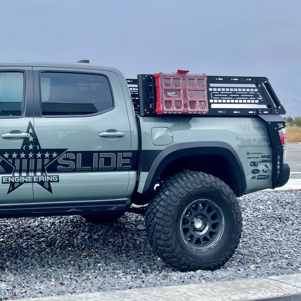 profile of rock slide engineering bed rack on tacoma