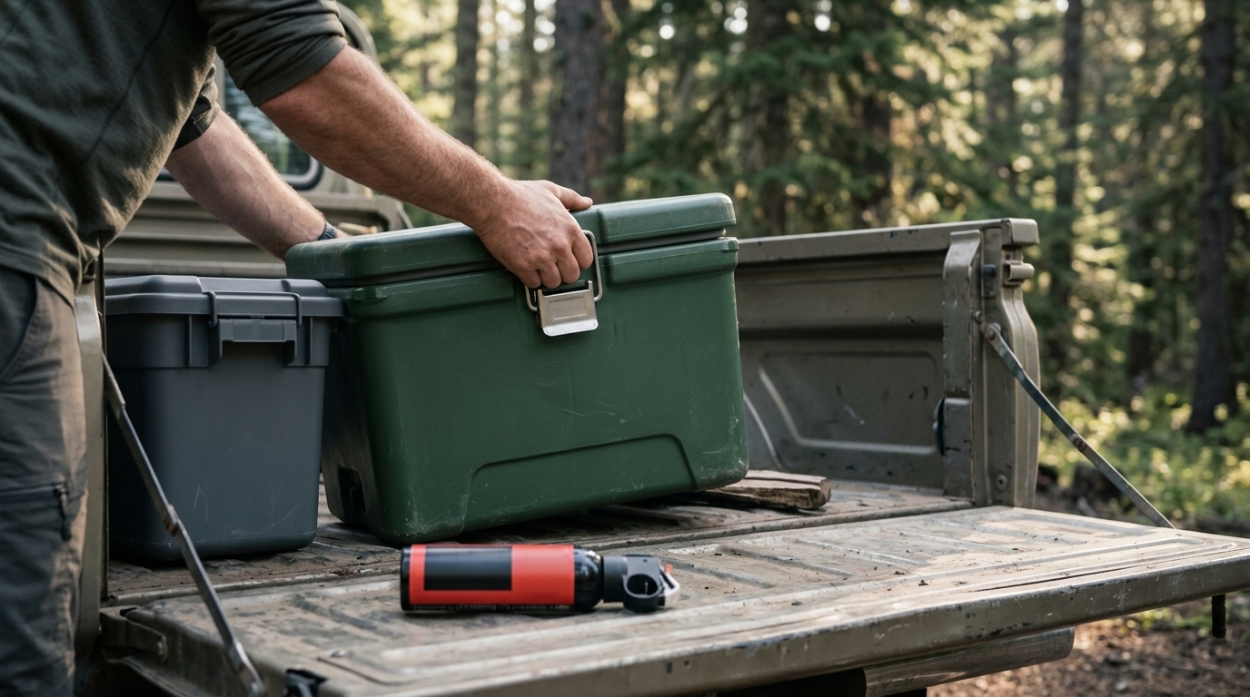 bear food storage locked vehicle dispersed camping Montana grizzly rule