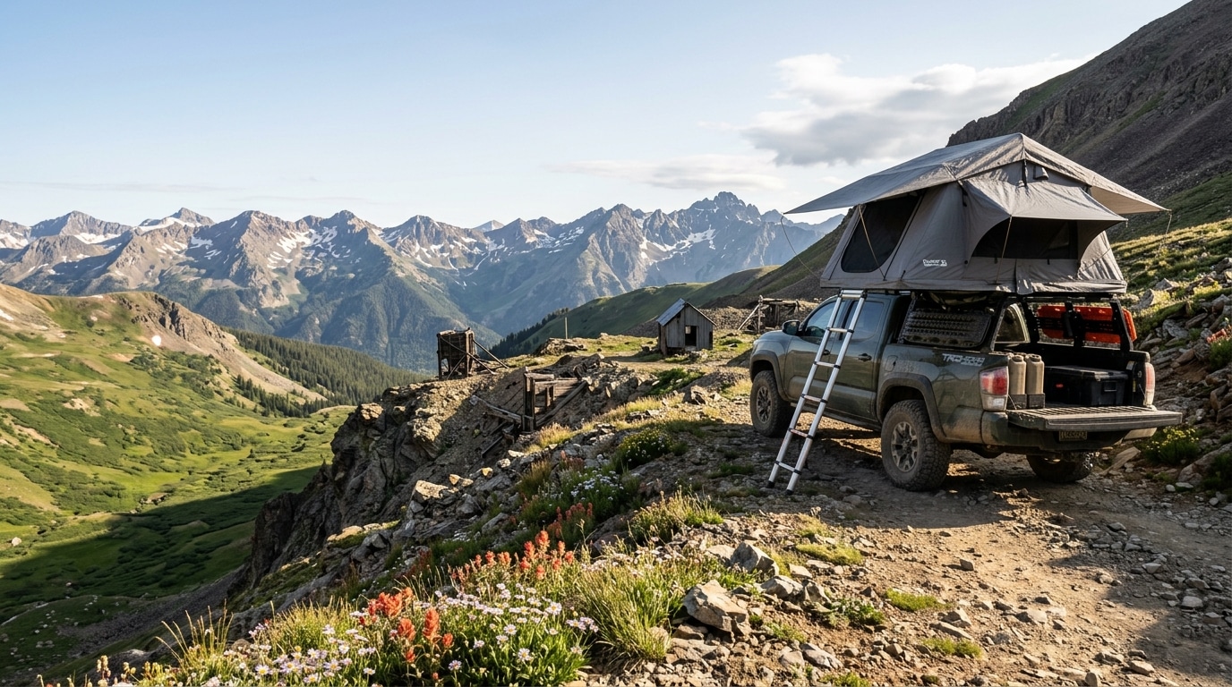 best free dispersed camping Colorado Rocky Mountains alpine shelf road campsite