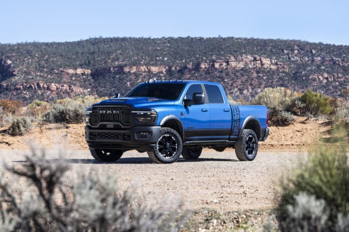 2027 Ram Power Wagon with the new 6.7L Cummins diesel, front three-quarter view