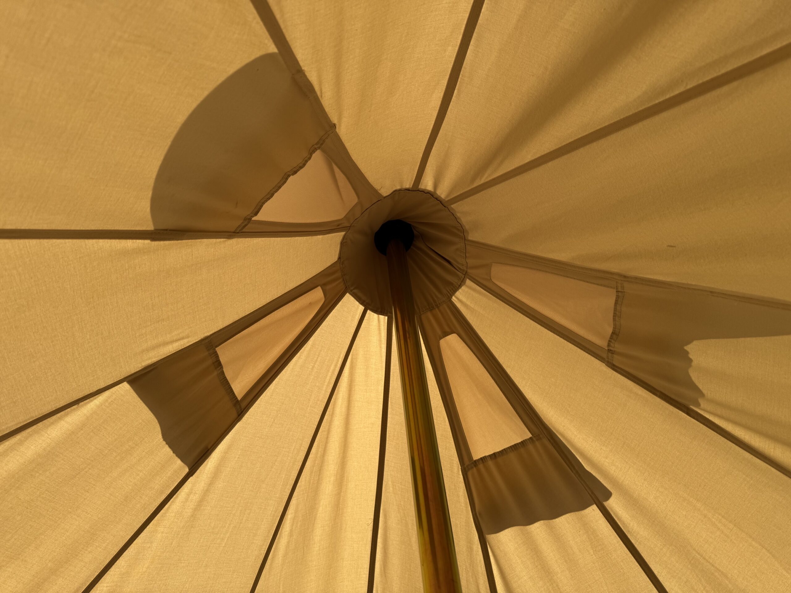 Stout 5M Bell Tent roof vents reducing bell tent mold and condensation