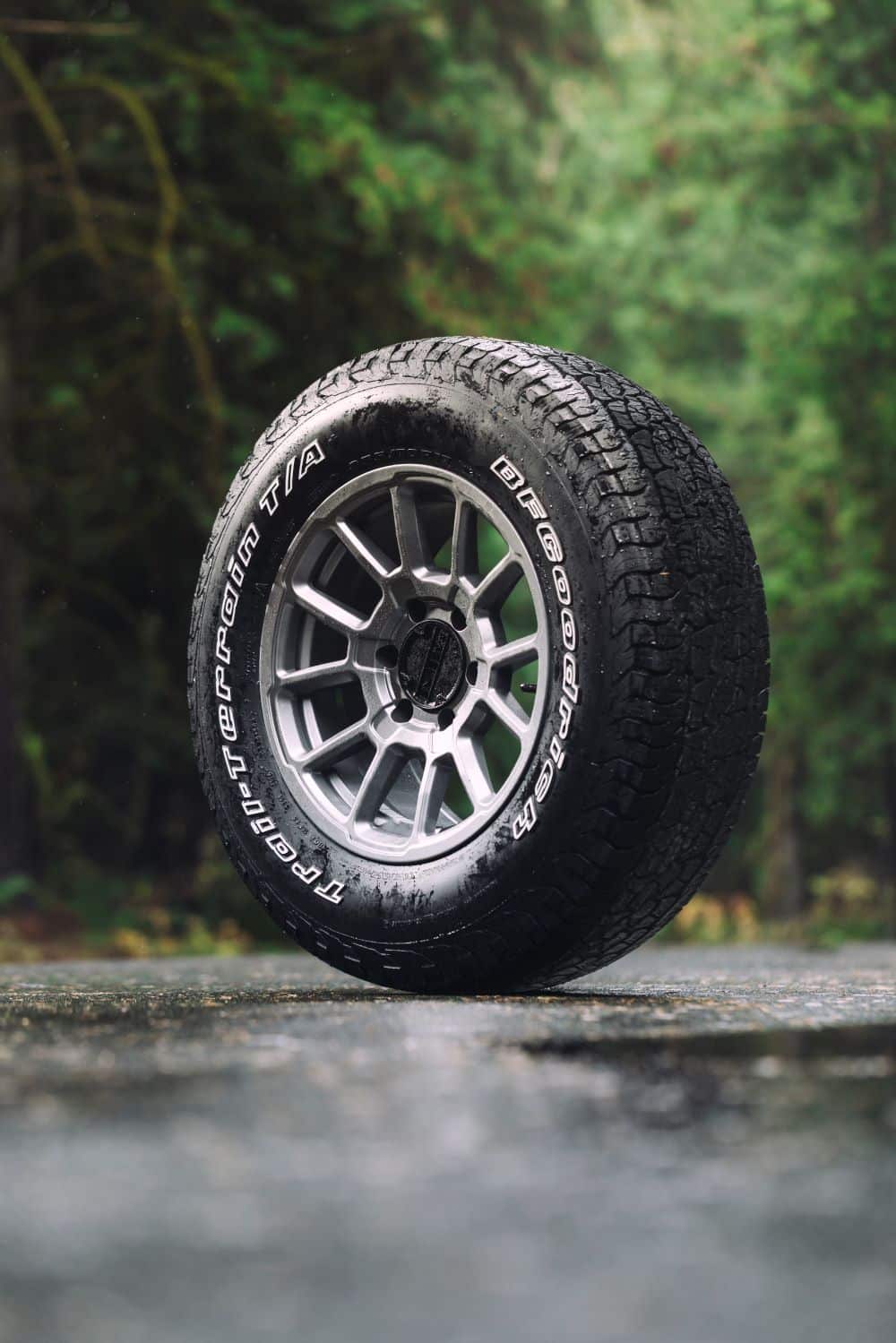Close-up detail of the BFGoodrich Trail-Terrain T/A+ tread and sidewall
