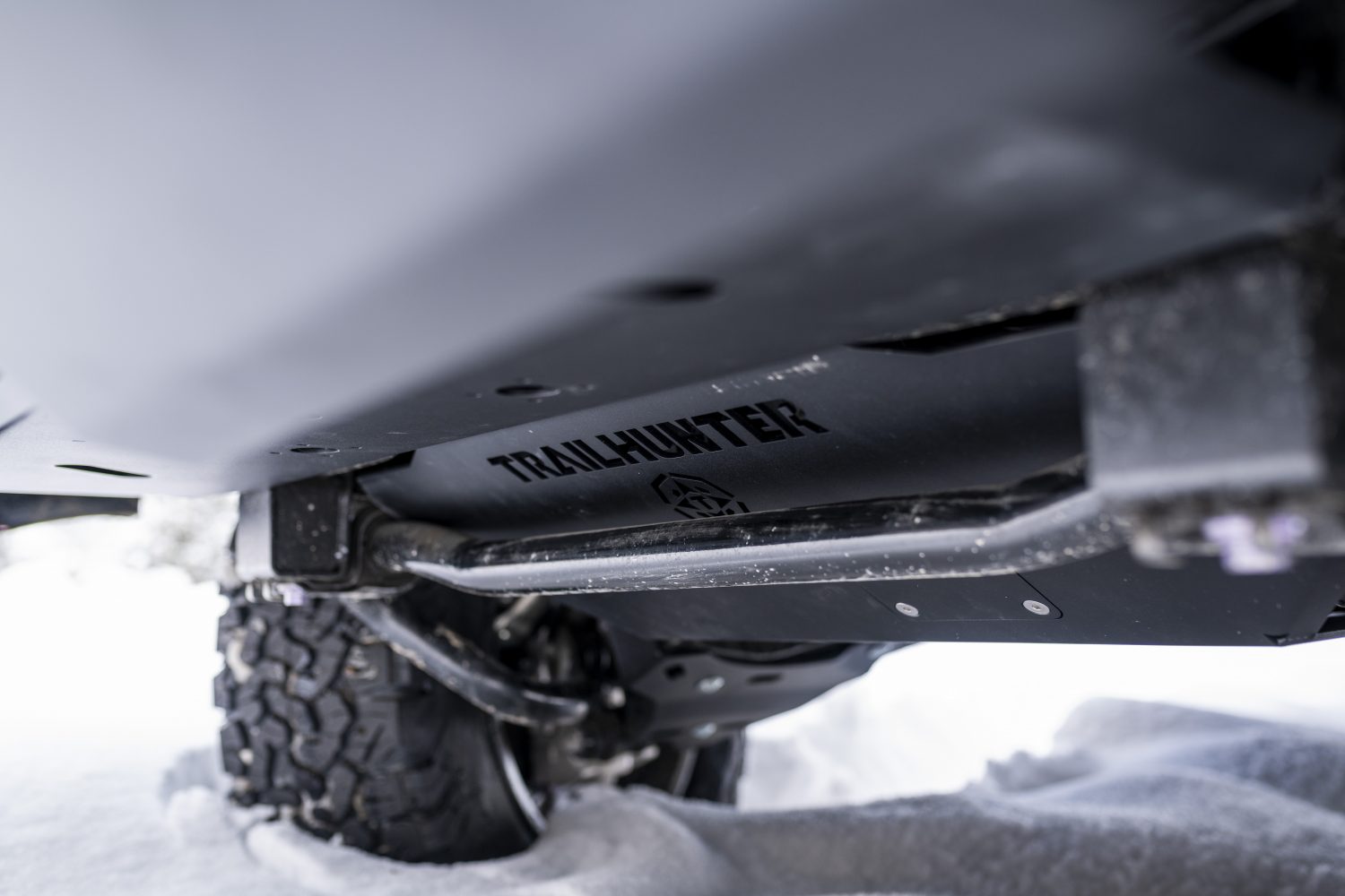Underbody skid plate on the 2027 Toyota Tundra Trailhunter protecting the suspension and drivetrain