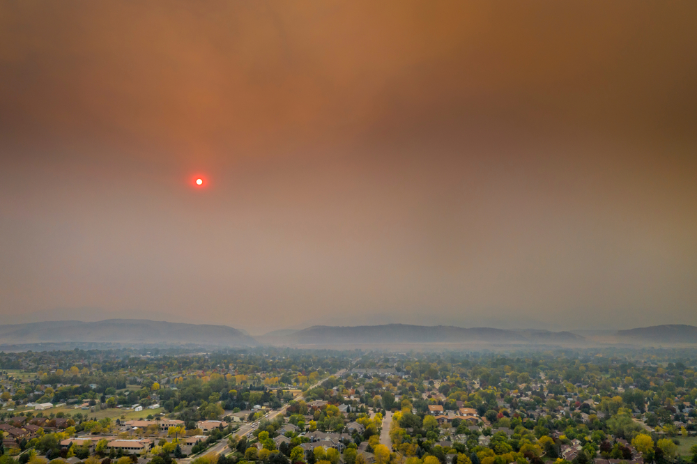 Smokey sky from Colorado wildfire.