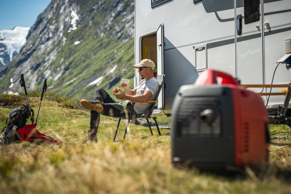 Generator being used with an RV 