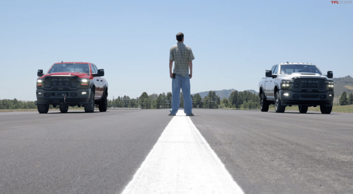 Power Wagon Cummins vs HEMI Drag Race