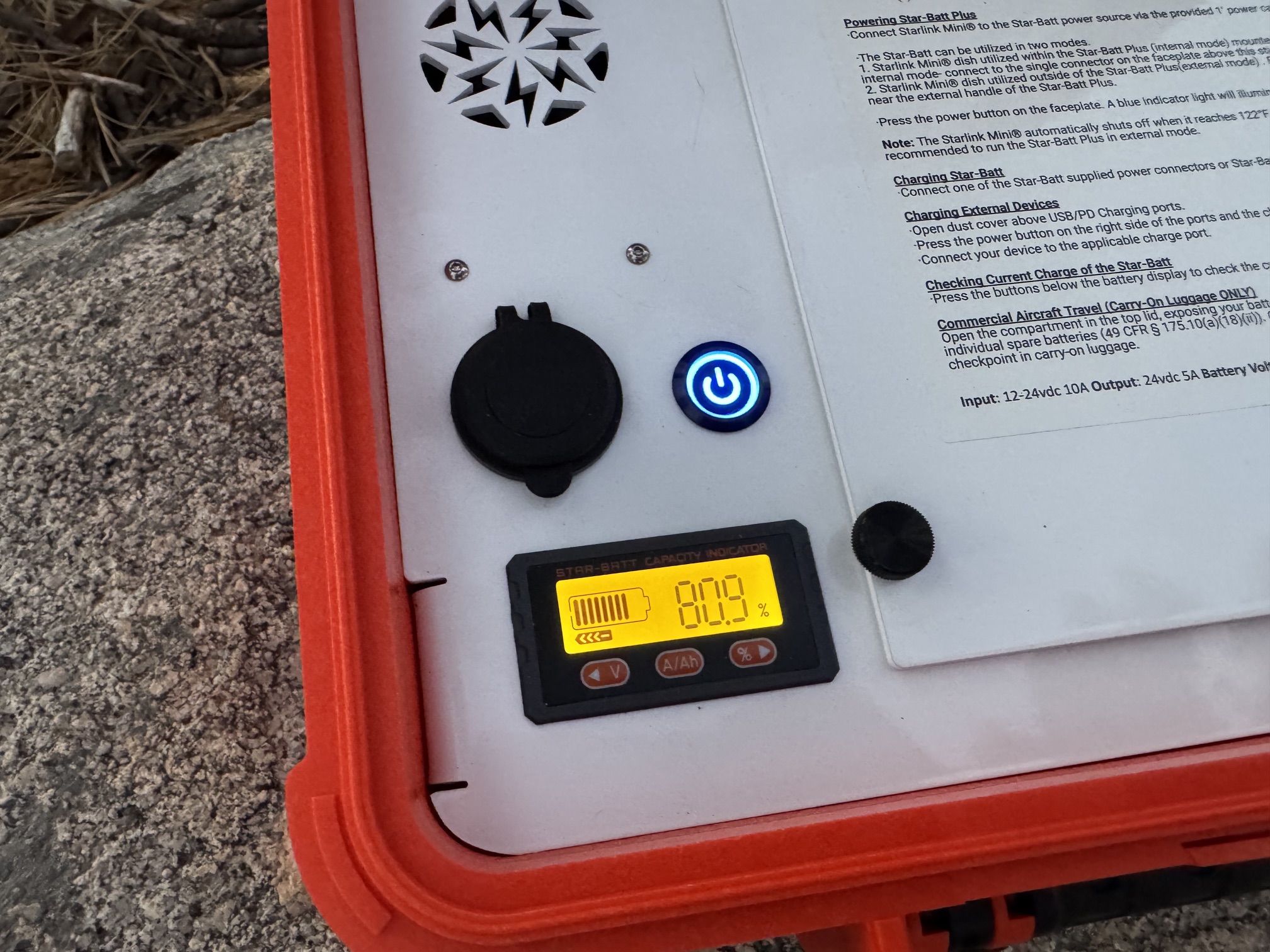 Star-Batt Plus display showing battery level.