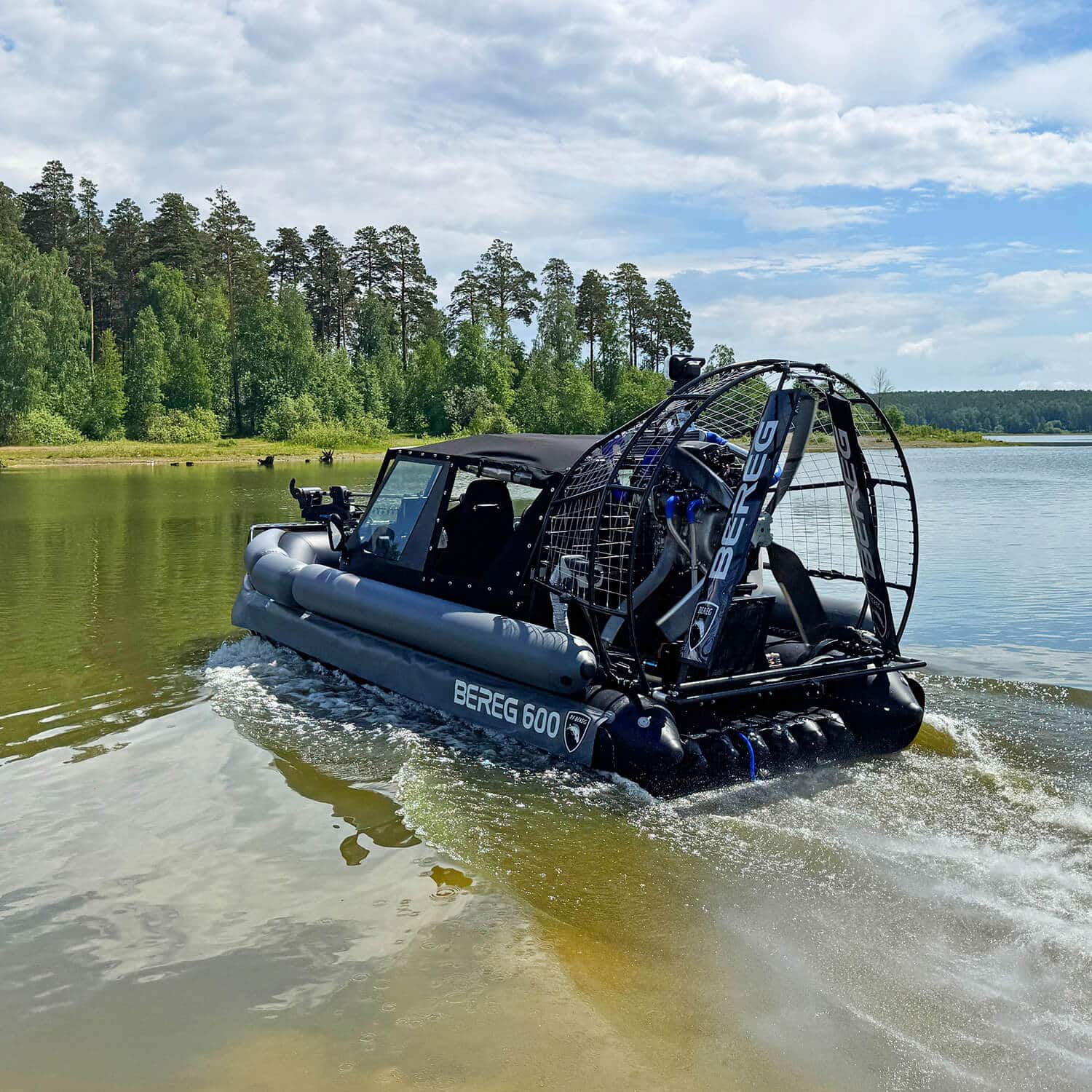 bereg 600 airboat in the water