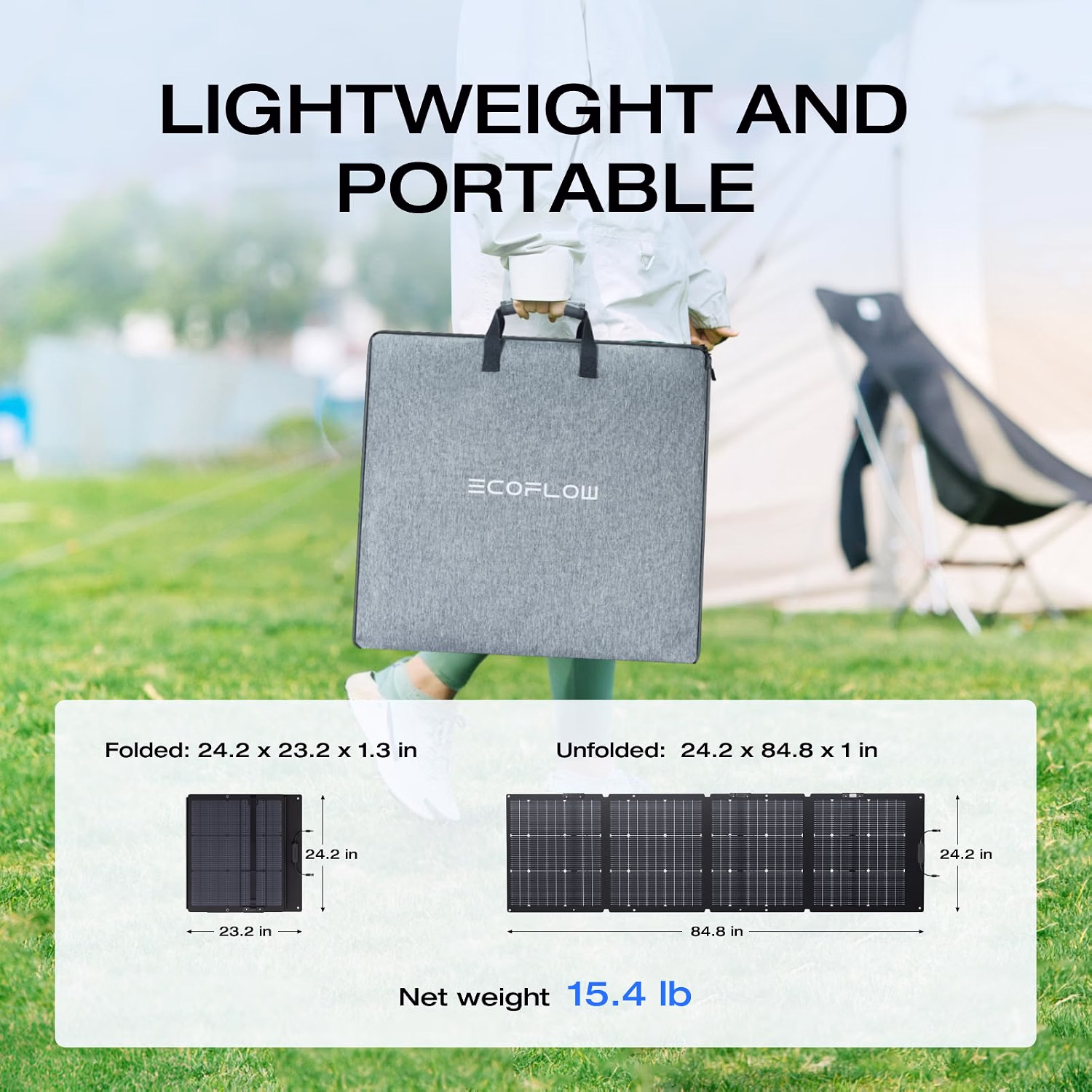 ecoflow 220w portable solar panel portability