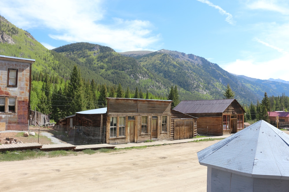 St. Elmo, one of the easiest Colorado ghost towns to reach, with wooden storefronts along its dirt main street