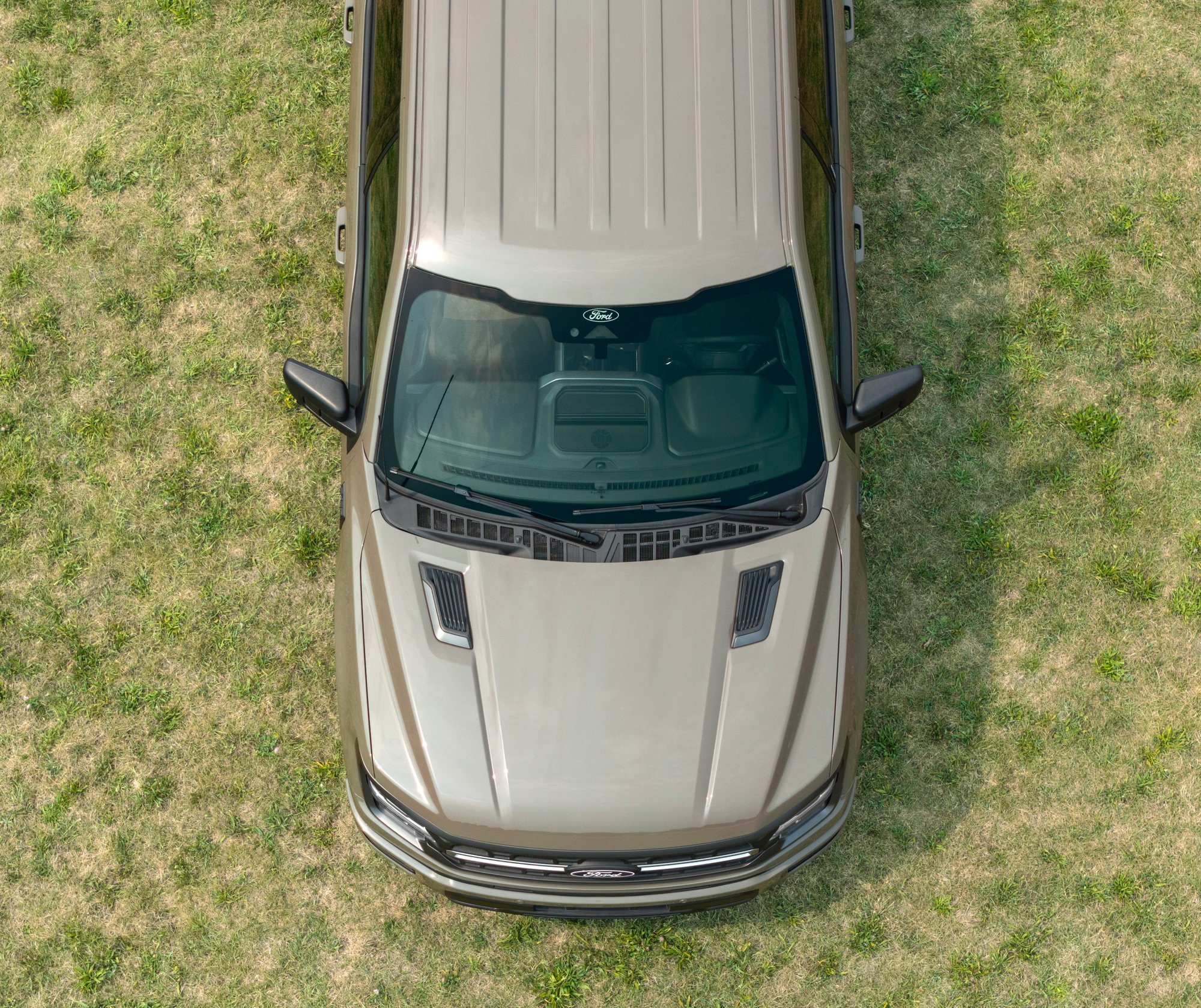 2027 Ford F-150 Carhartt Overhead view of the 2027 Ford F-150 Carhartt preproduction truck