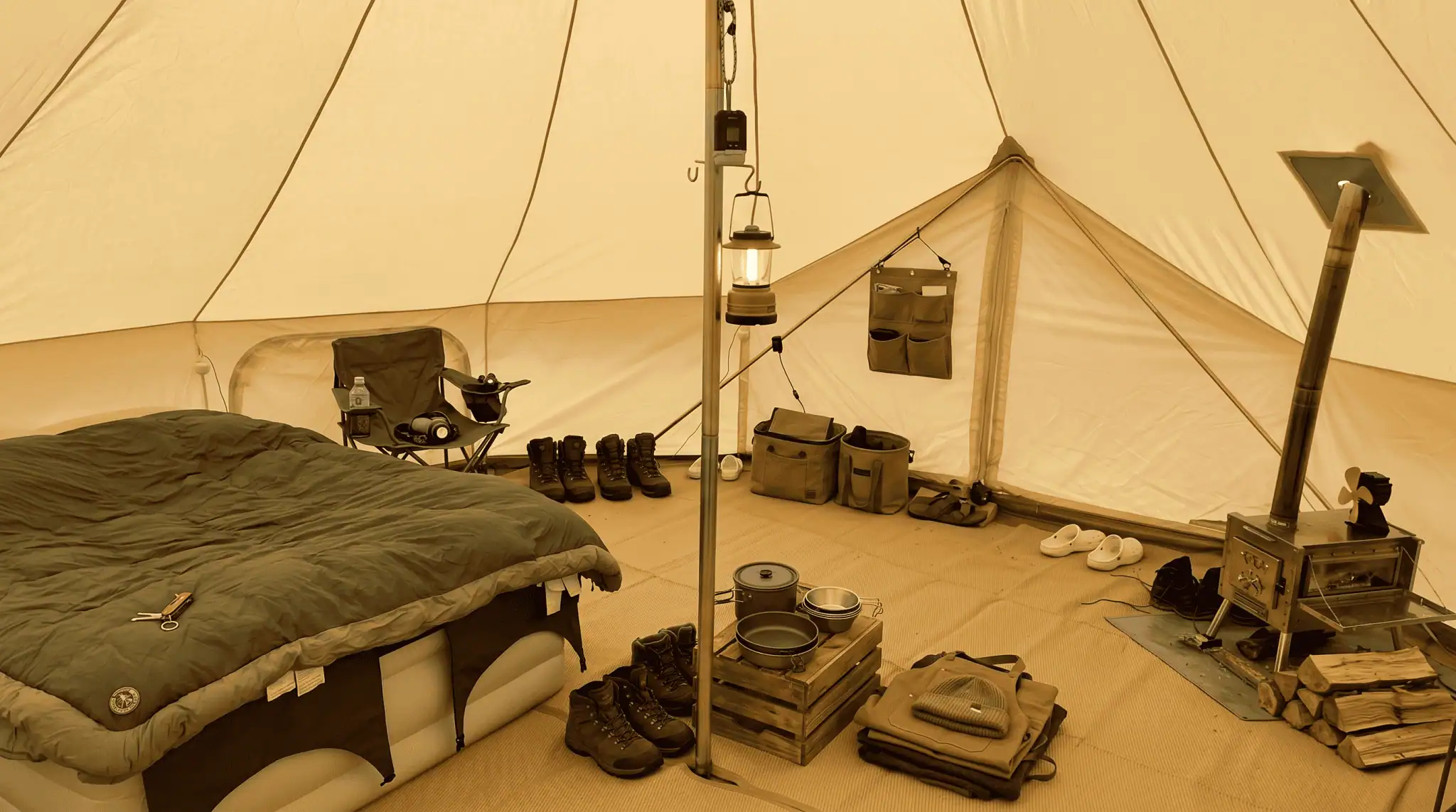 elk mountain yukon bell tent interior
