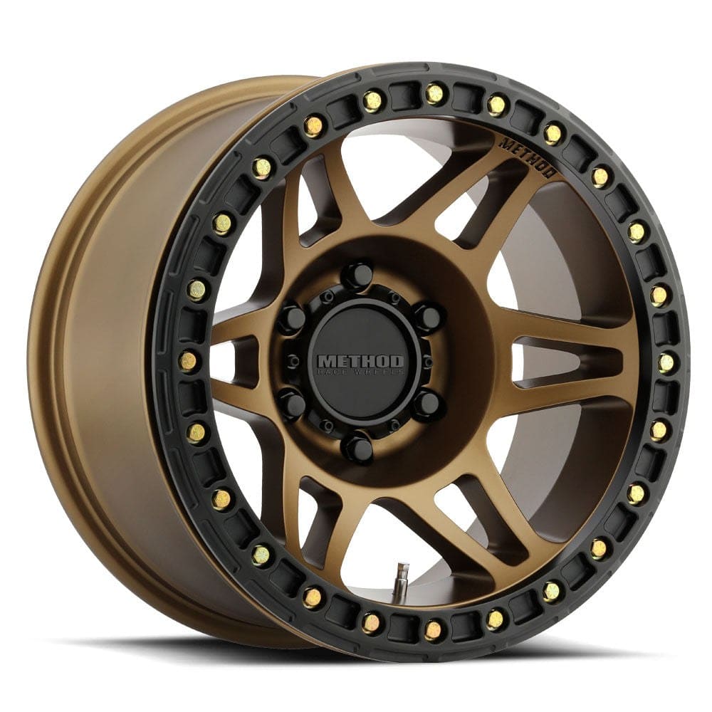 Method 106 true beadlock wheel Method 106 beadlock wheel with a bolted beadlock ring around the tire bead seat