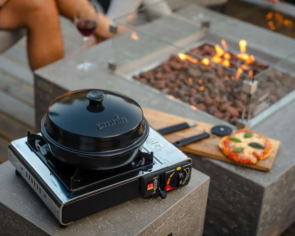 Omnia pizza oven, a stovetop pizza oven for camp stoves, product photo