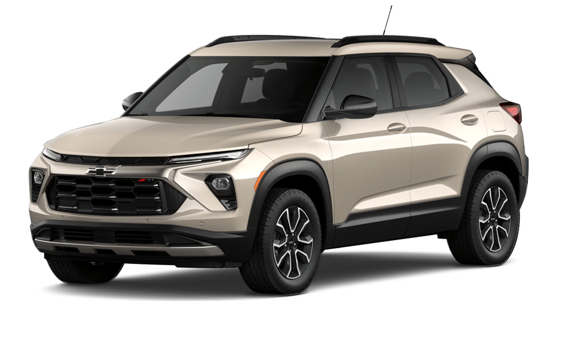 Chevrolet Trailblazer Z71 trim 2027 Chevrolet Trailblazer Z71 front three-quarter view with dark gray 17-inch wheels
