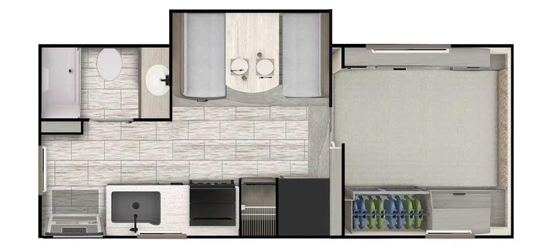 Lance 1191 Slide floor plan Lance 1191 Slide floor plan showing the slide-out dinette